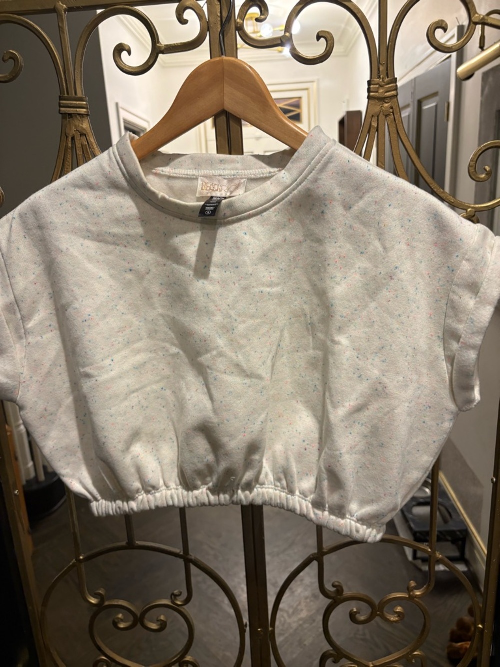 Beach riot Cropped Speckled Sweatshirt Top yoga gym small